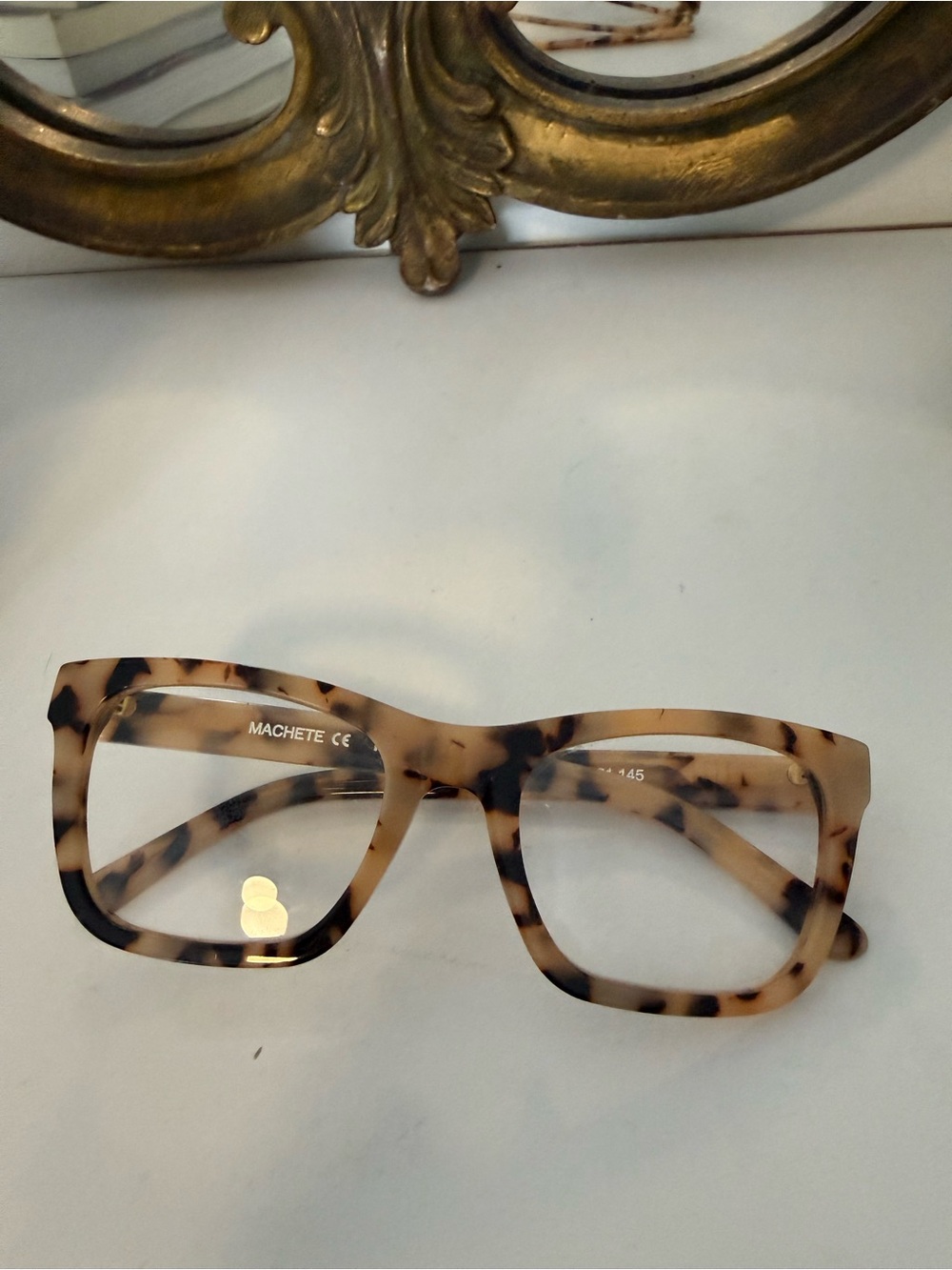 Machete Women's Tortoiseshell Square Glasses - Beige Brown